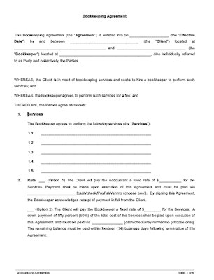 Bookkeeping Contract Template (Free Sample) SignWell Formerly Docsketch