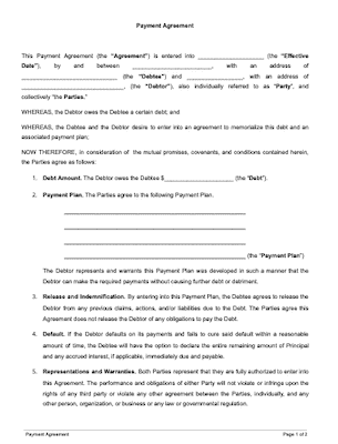 formal agreement template