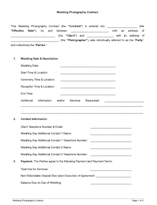 Wedding Photography Contract (Free Sample) SignWell Formerly Docsketch